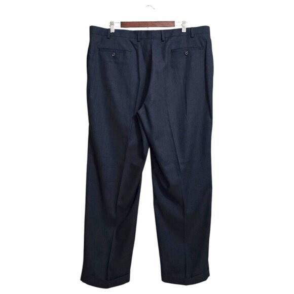 Ralph Ralph Lauren Navy Windowpane Straight Leg Cuffed Dress Pants Sz 42x29 - Picture 6 of 10